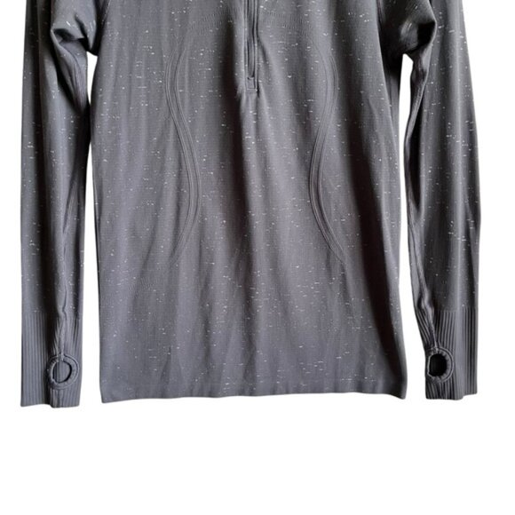 Lululemon Swiftly Tech Top Hooded 1/2 Zip Size 8 Nebula / White Gray - Picture 6 of 13